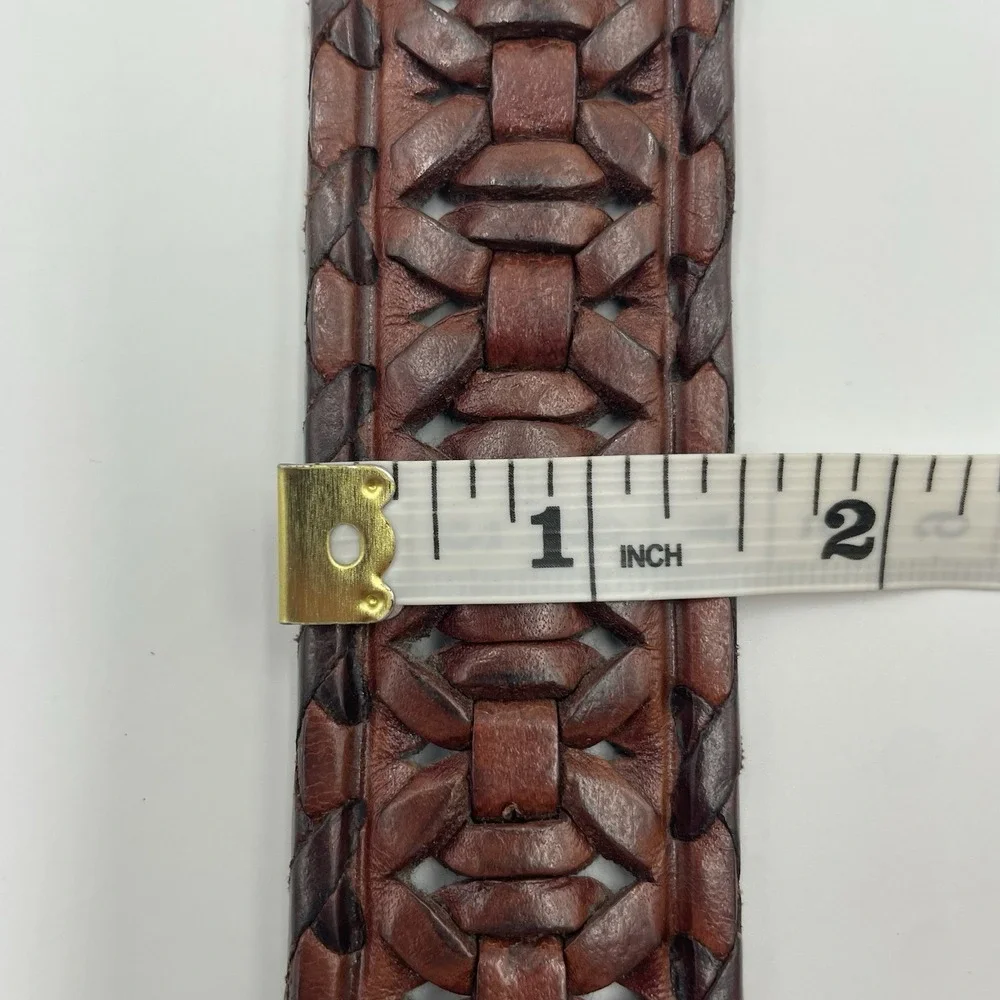 Vintage Boho Womens Leather Belt Size 22